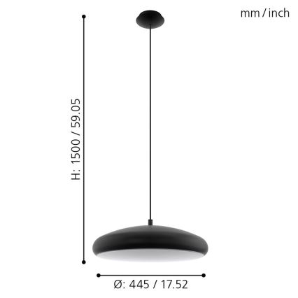 Eglo 33328 - LED RGBW Reguliuojamas pakabinamas sietynas RIODEVA-C LED/27W/230V 2700-6500K juoda
