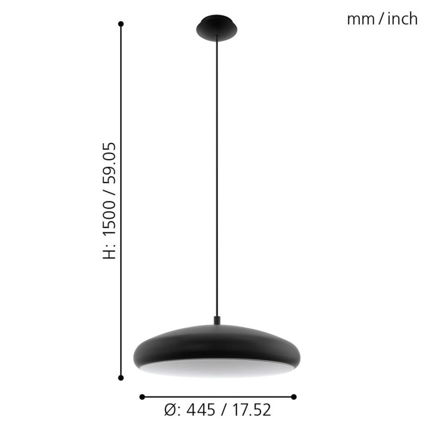 Eglo 33328 - LED RGBW Reguliuojamas pakabinamas sietynas RIODEVA-C LED/27W/230V 2700-6500K juoda