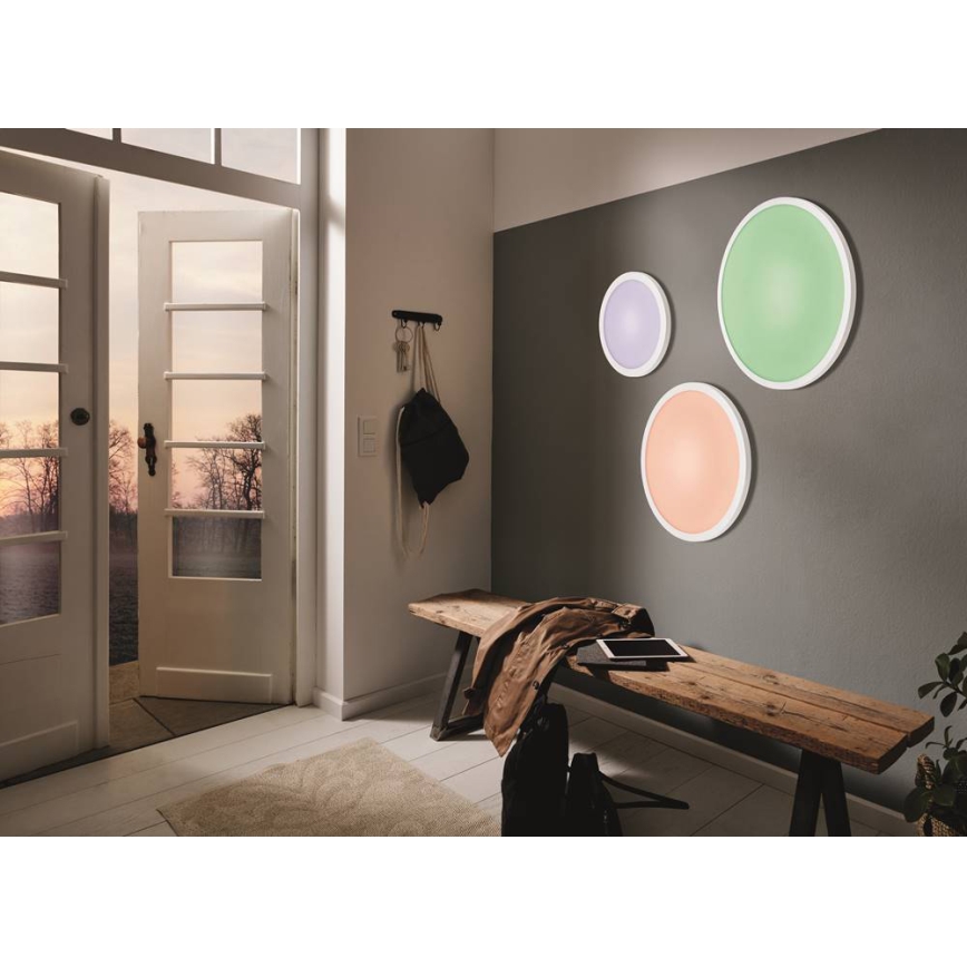 Eglo 33341 - LED RGBW dimeriuojamas lubų šviestuvas SARSINA-C LED/16W/230V 2700-6500K skersmuo 30 cm + nuotolinis valdymas