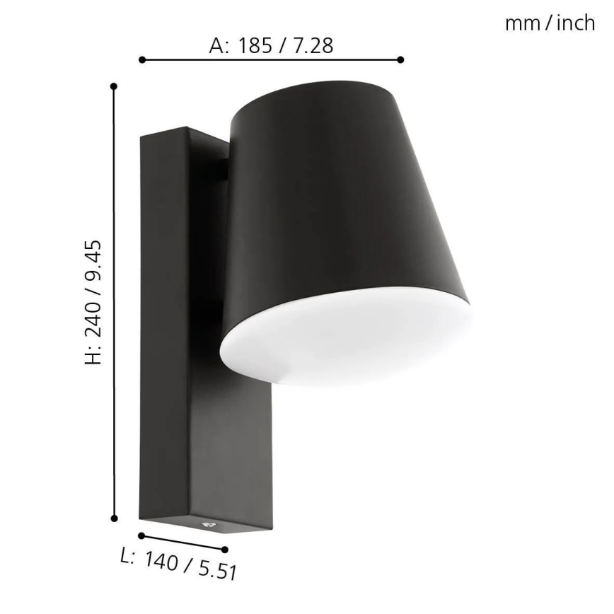 Eglo 33559 - LED Pritemdomas lauko sieninis šviestuvas CALDIERO-C 1xE27/9W/230V IP44