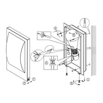 Eglo 33569 - LED Lauko sieninis šviestuvas VERRES-C LED/9W/230V IP44 matinio chromo