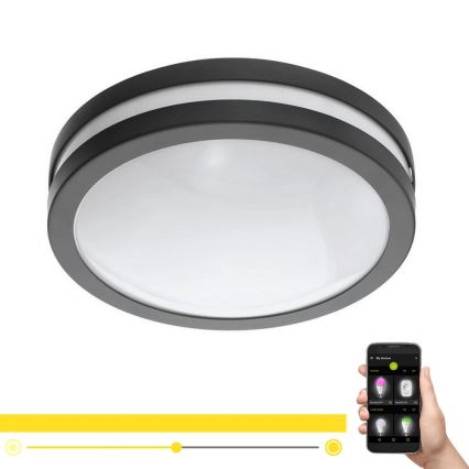 Eglo 33571 - Dimeriuojamas LED vonios kambario lubų šviestuvas LOCANA-C LED/14W/230V IP44 antracitas