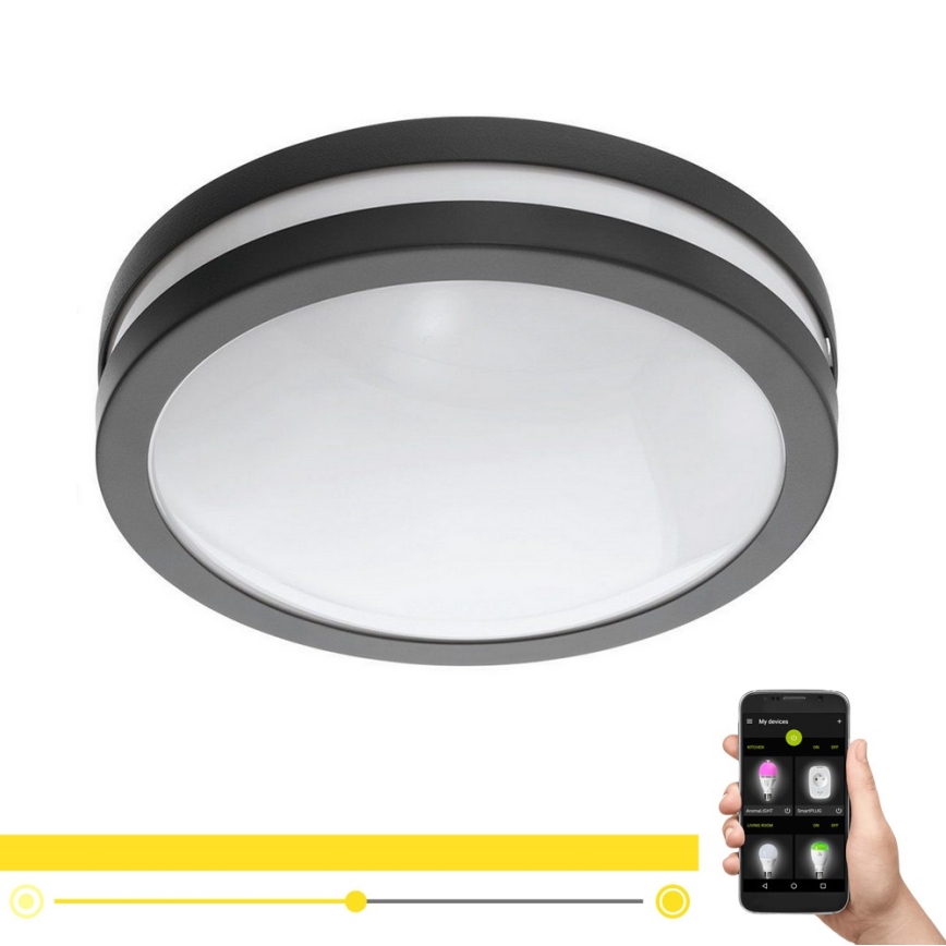 Eglo 33571 - Dimeriuojamas LED vonios kambario lubų šviestuvas LOCANA-C LED/14W/230V IP44 antracitas