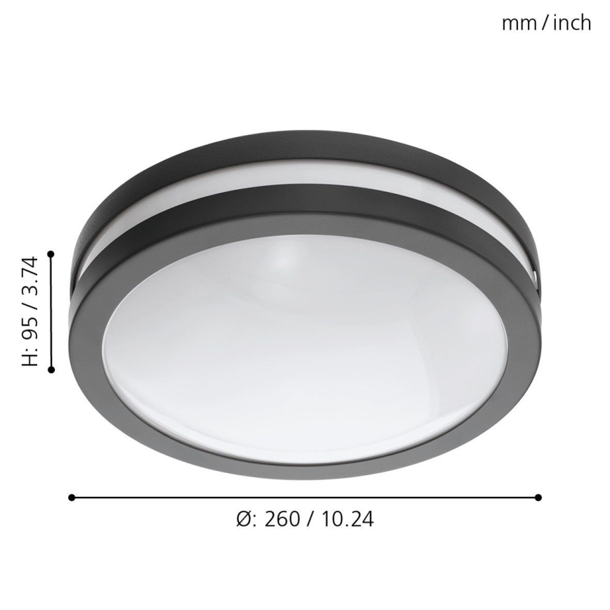 Eglo 33571 - LED reguliuojamas vonios kambario šviestuvas LOCANA-C LED/14W/230V IP44 juodas