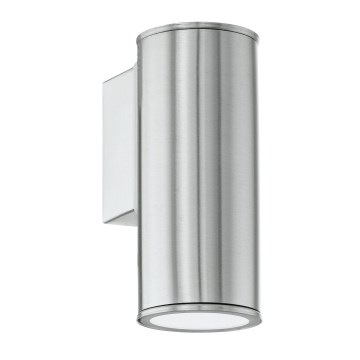 Eglo 33581 - LED RGBW dimeriuojamas lauko sieninis šviestuvas RIGA 1xGU10/5W/230V 2700-6500K IP44 matinis chromas