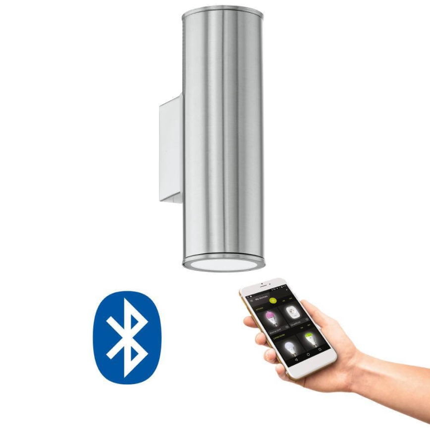 Eglo 33582 - LED RGBW šviesos reguliavimas lauko wall apšvietimas RIGA 2xGU10/5W/230V IP44