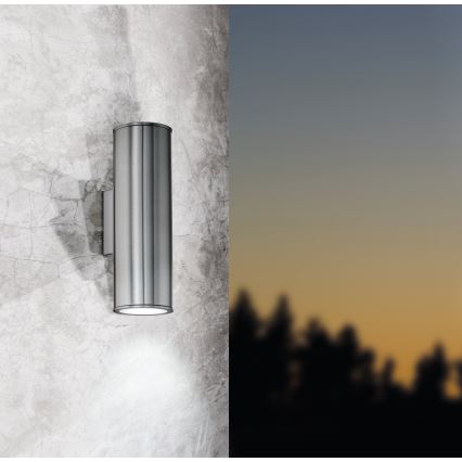 Eglo 33582 - LED RGBW šviesos reguliavimas lauko wall apšvietimas RIGA 2xGU10/5W/230V IP44
