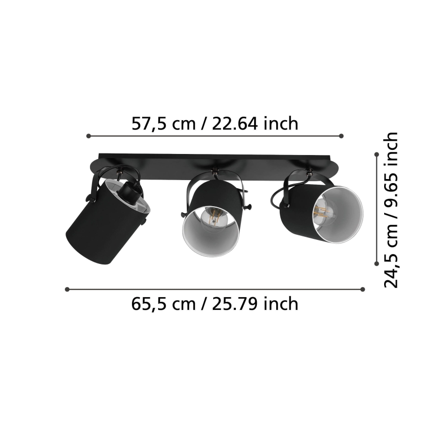 Eglo 33647 - Taškinis šviestuvas VILLABATE 3xE27/10W/230V
