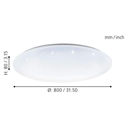 Eglo 33669 - LED RGBW Reguliuojamas lubinis šviestuvas TOTARI-C LED/43W/230V 2700-6500K balta + nuotolinio valdymo pultas
