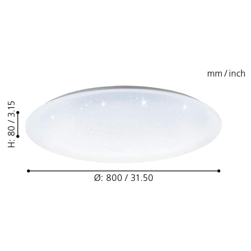 Eglo 33669 - LED RGBW Reguliuojamas lubinis šviestuvas TOTARI-C LED/43W/230V 2700-6500K balta + nuotolinio valdymo pultas