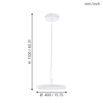 Eglo 33675 - LED RGBW Pritemdomas pakabinamas sietynas CERIGNOLA-C LED/21W/230V 2700-6500K + nuotolinio valdymo pultas