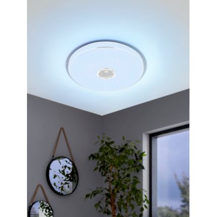 Eglo - LED RGBW Pritemdomas sieninis vonios šviestuvas su kolonėle LED/19W/230V 3000-6500K IP44 diametras 39 cm balta + nuotolinio valdymo pultas
