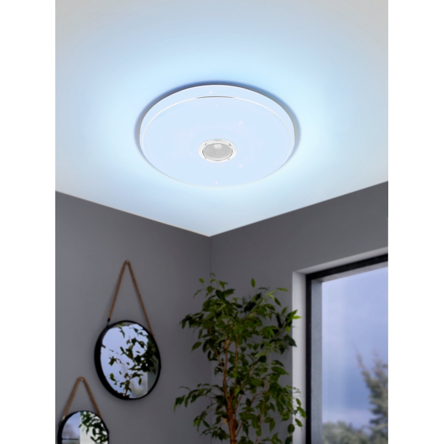 Eglo - LED RGBW Pritemdomas sieninis vonios šviestuvas su kolonėle LED/19W/230V 3000-6500K IP44 diametras 39 cm balta + nuotolinio valdymo pultas