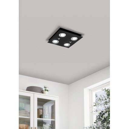 Eglo - LED lubinis šviestuvas 4xGU10/2,8W/230V 3000K juoda