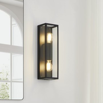Eglo 33856 - Lauko sieninis šviestuvas ALAMONTE 2xE27/60W/230V IP44 juodas