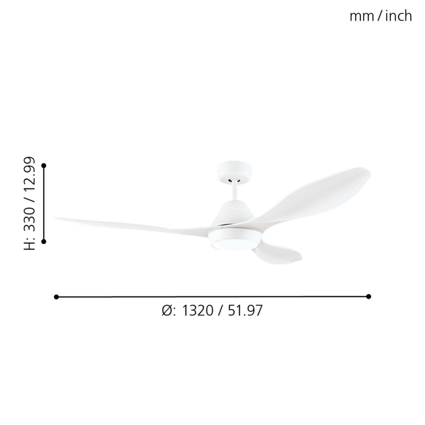 Eglo - LED Lubinis ventiliatorius LED/18W/230V + Valdymo pultas