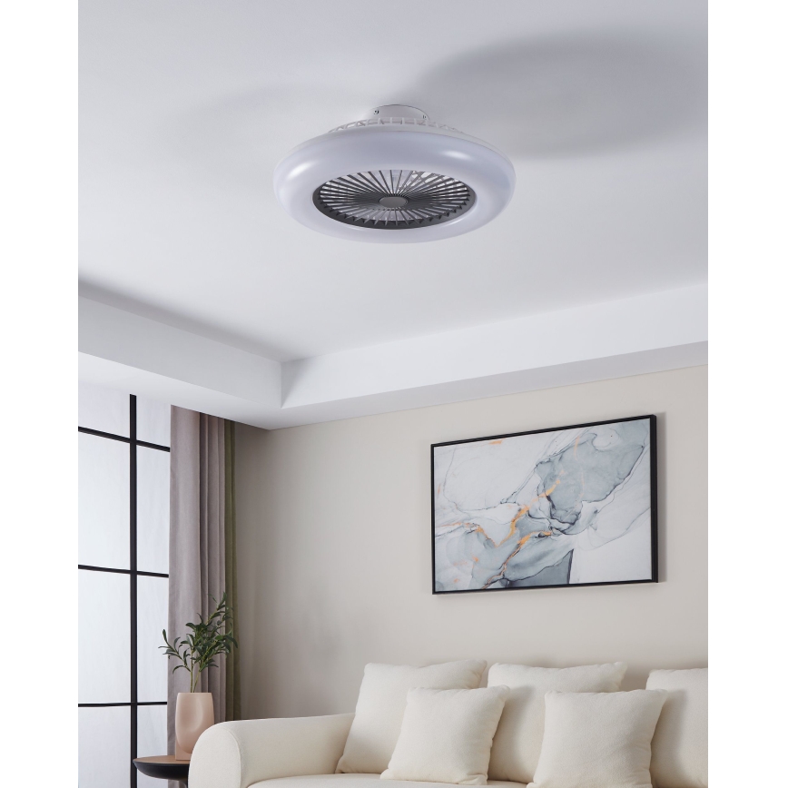 Eglo - lubinis ventiliatorius su dimeriuojamu LED apšvietimu 3xLED/12,6W/230V 2700-6500K Ø55 cm pilkas + nuotolinio valdymo pultas