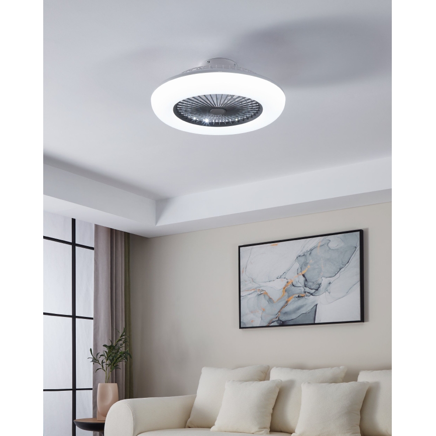 Eglo - lubinis ventiliatorius su dimeriuojamu LED apšvietimu 3xLED/12,6W/230V 2700-6500K Ø55 cm pilkas + nuotolinio valdymo pultas