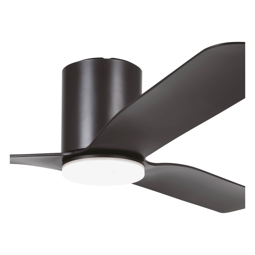 Eglo - lubinis ventiliatorius su reguliuojamu LED apšvietimu LED/17W/230V 3000/4000/5000K skersmuo 132 cm juodas + nuotolinis valdymas