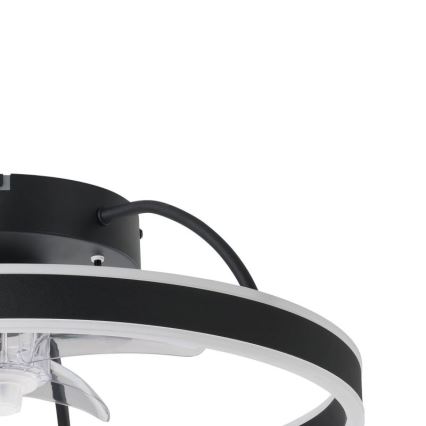 Eglo - LED RGBW dimeriuojamas lubinis ventiliatorius LED/36W/230V 3000–6500K Ø 50 cm juodas + nuotolinis valdymas