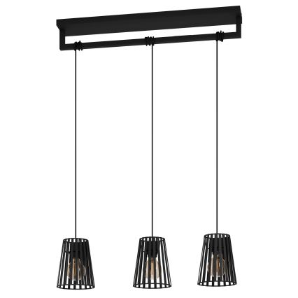 Eglo - Pakabinamas sietynas 3xE27/40W/230V juoda