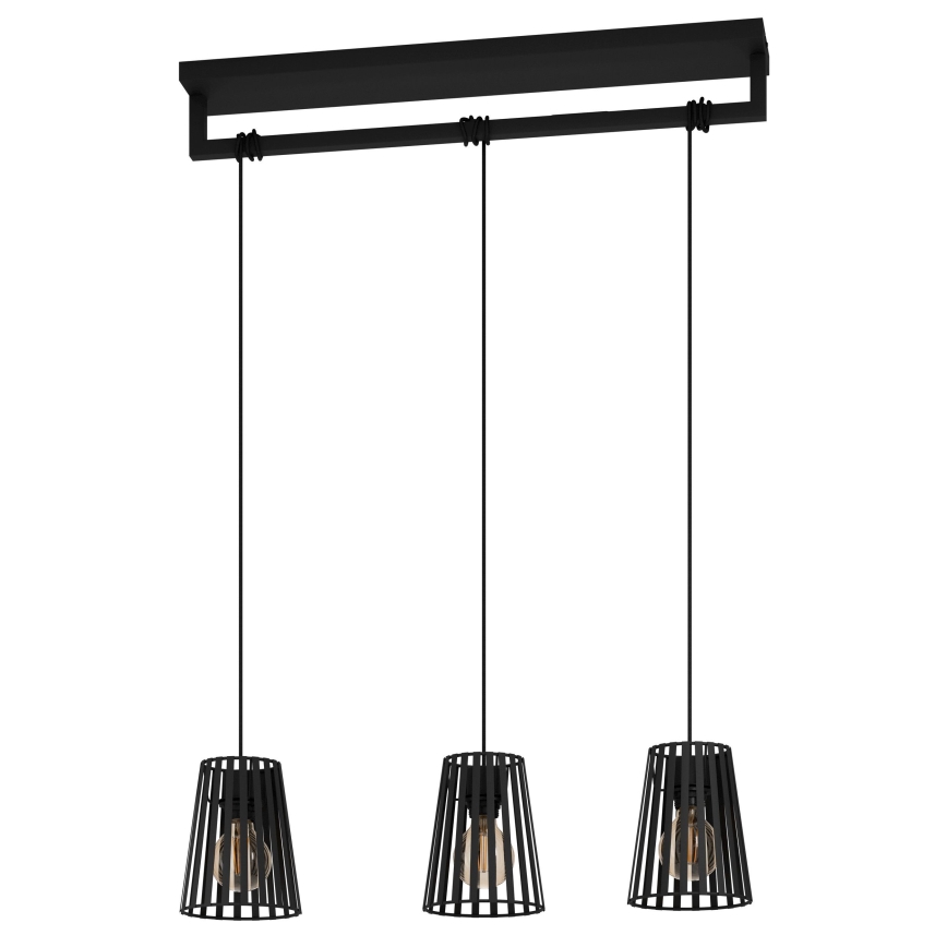 Eglo - Pakabinamas sietynas 3xE27/40W/230V juoda