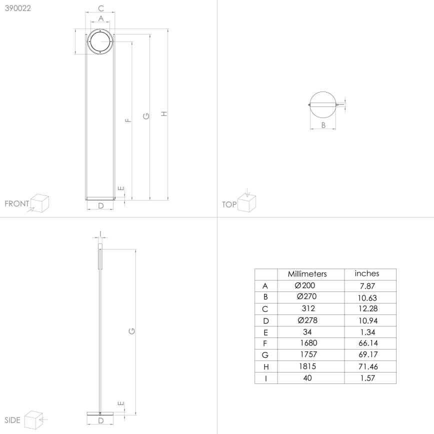 Eglo - LED pritemdomas toršeras LED/20W/230V 3000K juoda