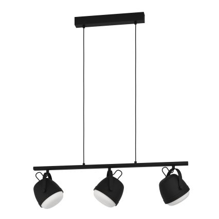 Eglo - Pakabinamas sietynas 3xE27/28W/230V juoda