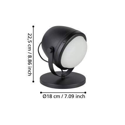 Eglo - Stalinis šviestuvas 1xE27/28W/230V juoda