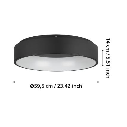 Eglo - LED Pritemdomas lubinis šviestuvas LED/35,2W/230V 3000K juoda