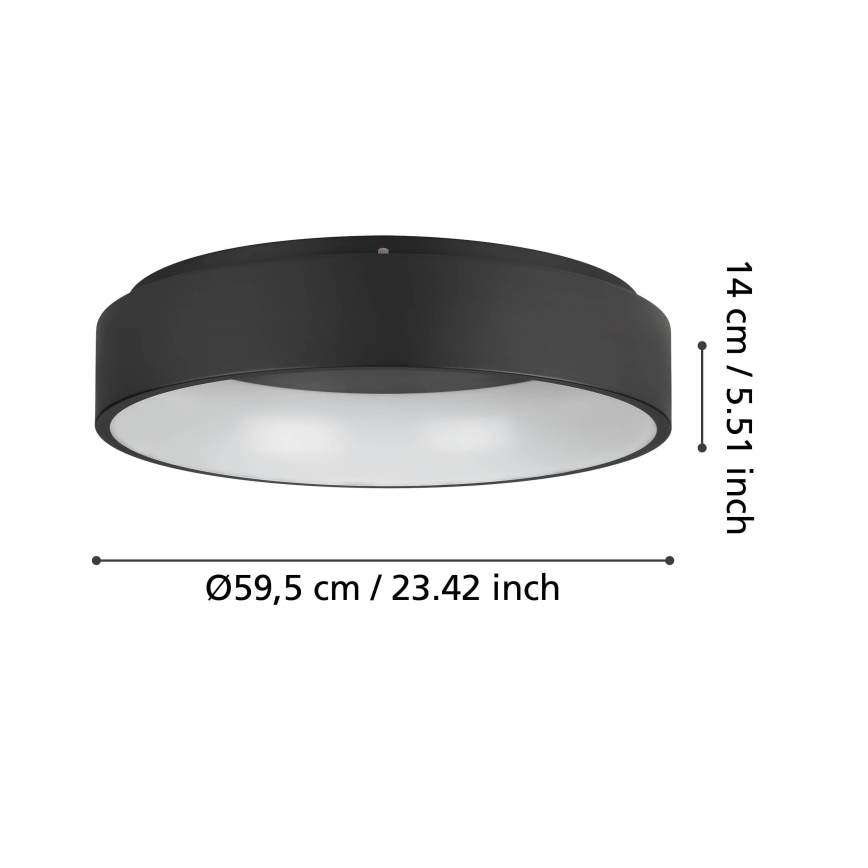 Eglo - LED Pritemdomas lubinis šviestuvas LED/35,2W/230V 3000K juoda