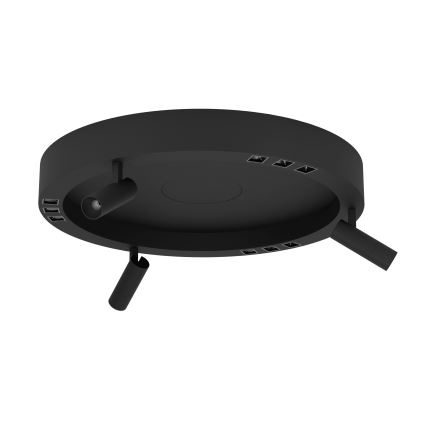 Eglo - LED Pritemdomas lubinis šviestuvas 3xLED/8W/230V + 3xLED/8,5W 3000K juoda + nuotolinio valdymo pultas