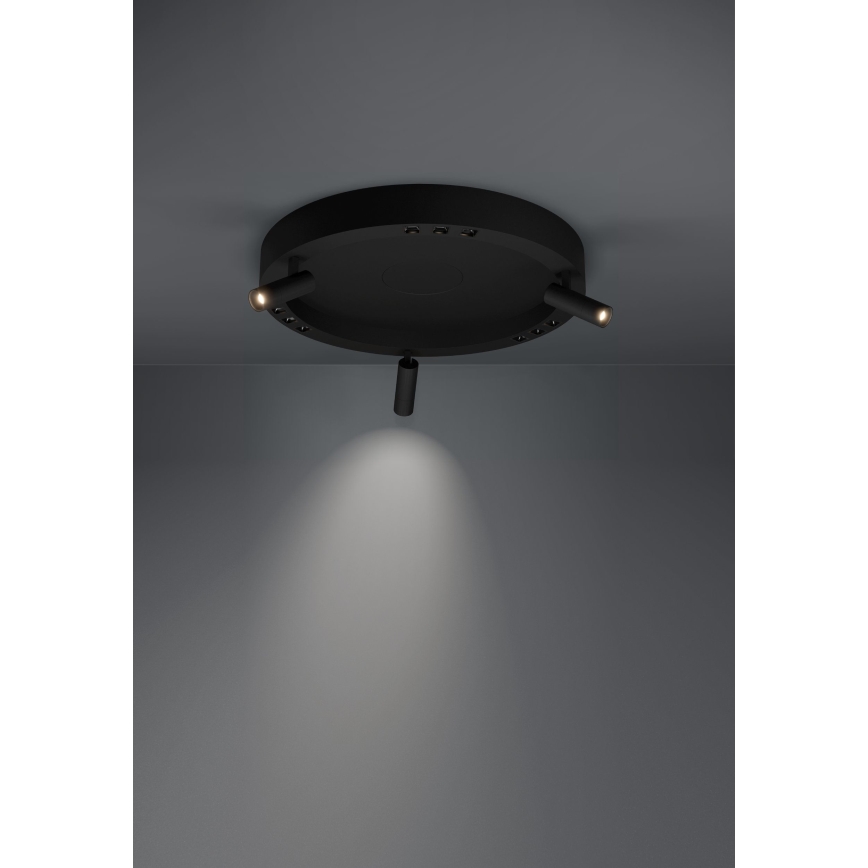 Eglo - LED Pritemdomas lubinis šviestuvas 3xLED/8W/230V + 3xLED/8,5W 3000K juoda + nuotolinio valdymo pultas