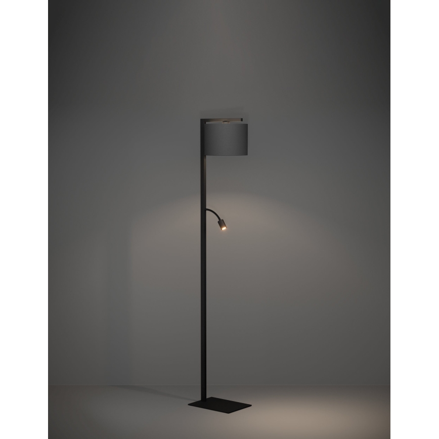 Eglo - LED toršeras 1xE27/40W/230V + LED/3,8W 3000K juoda