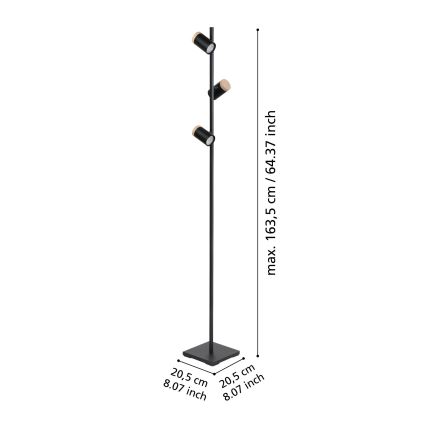 Eglo - LED toršeras 3xGU10/4,5W/230V 3000K juoda/ruda