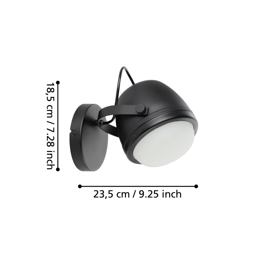 Eglo - Sieninis šviestuvas 1xE27/28W/230V juoda