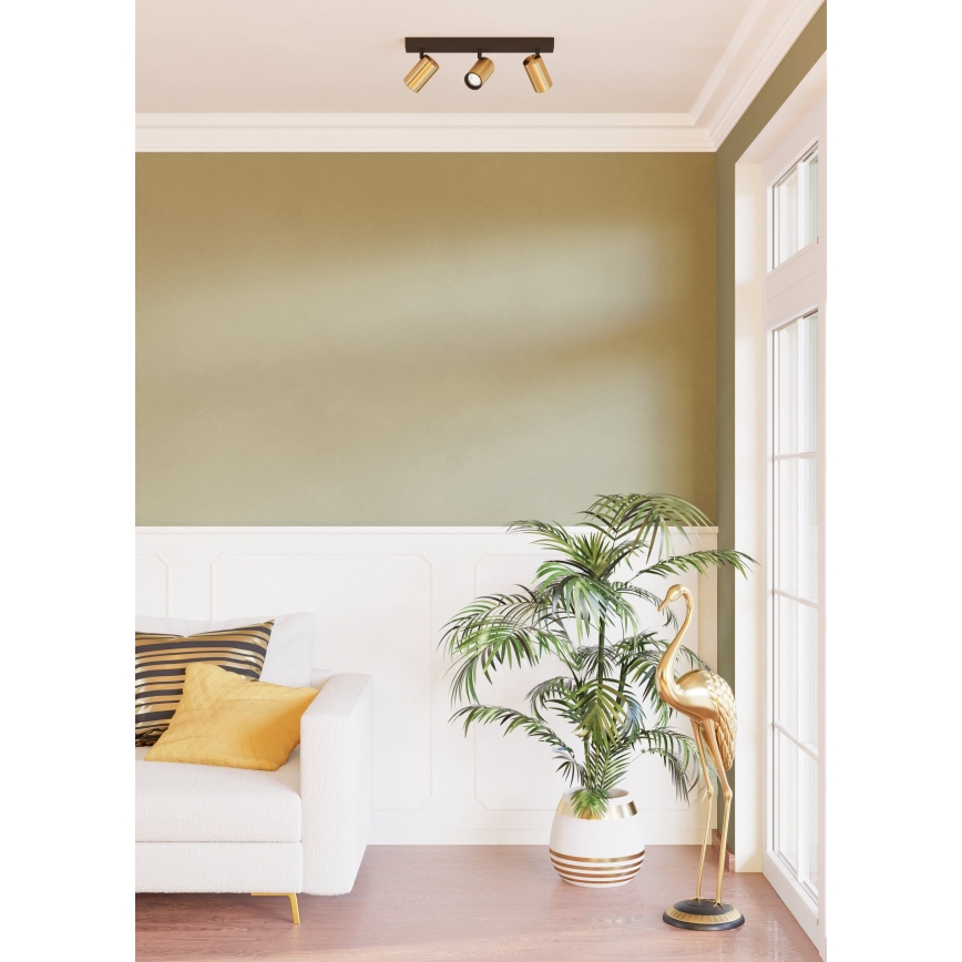 Eglo - LED akcentinis šviestuvas 3xGU10/4,5W/230V 3000K juoda/auksas