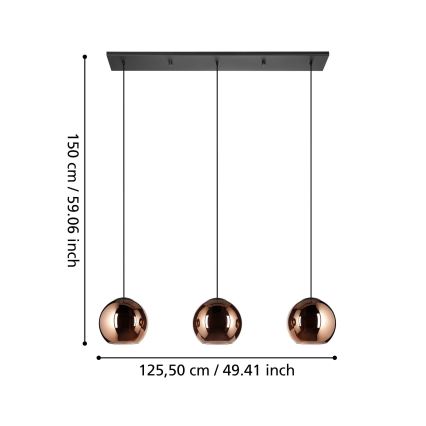 Eglo - Pakabinamas sietynas 3xE27/40W/230V varis