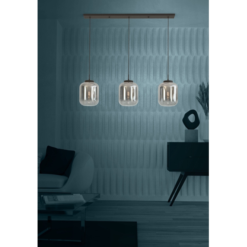 Eglo - Pakabinamas sietynas 3xE27/40W/230V dūminis