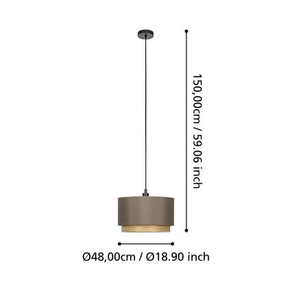 Eglo - Pakabinamas sietynas 1xE27/40W/230V ruda