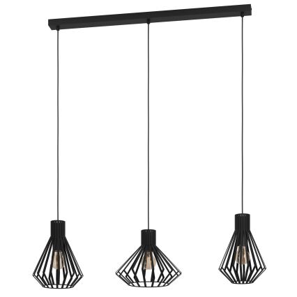 Eglo - Pakabinamas sietynas 3xE27/40W/230V juoda