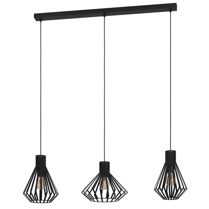 Eglo - Pakabinamas sietynas 3xE27/40W/230V juoda