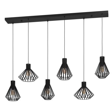 Eglo - Pakabinamas sietynas 6xE27/40W/230V juoda