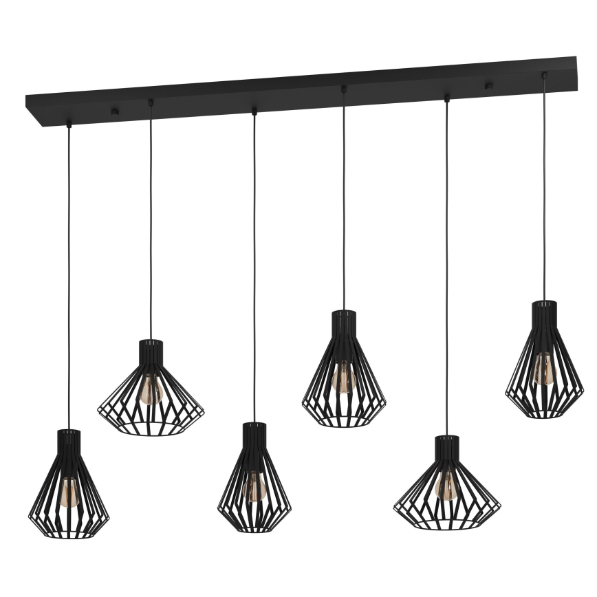 Eglo - Pakabinamas sietynas 6xE27/40W/230V juoda