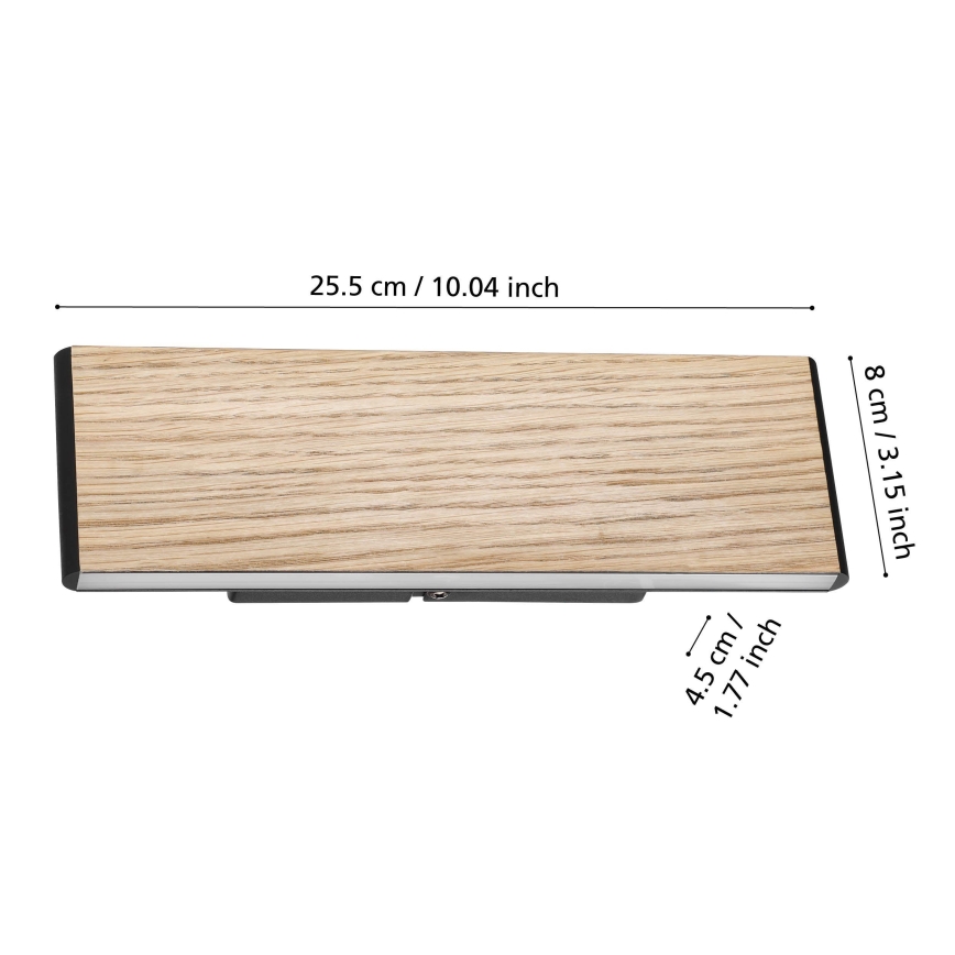 Eglo - LED sieninis šviestuvas 2xLED/4,2W/230V 3000K ąžuolas