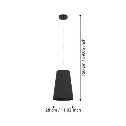 Eglo - Pakabinamas sietynas 1xE27/40W/230V juoda