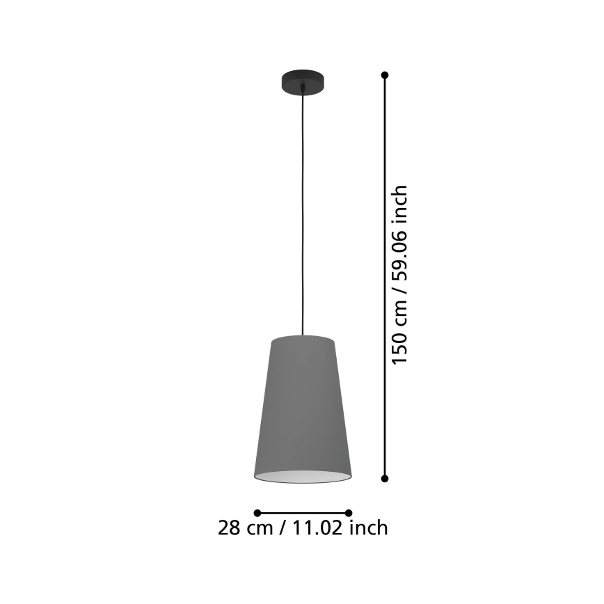 Eglo - Pakabinamas sietynas 1xE27/40W/230V pilka