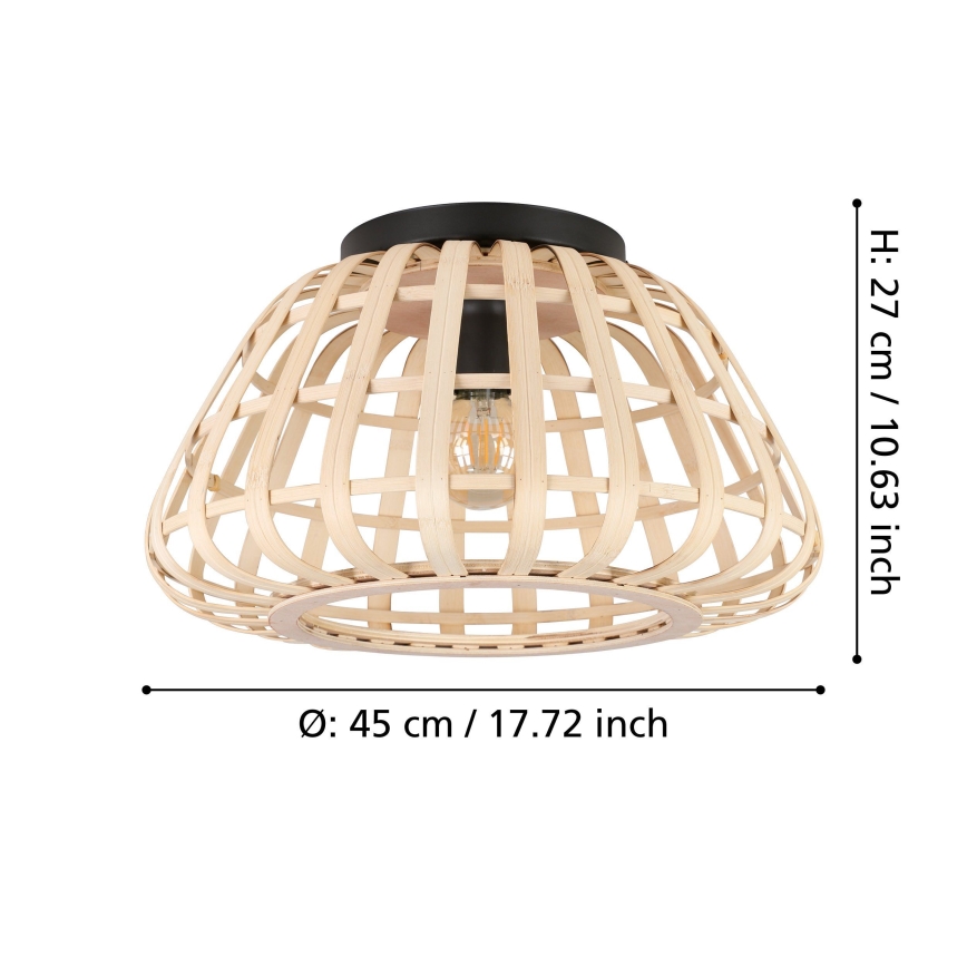Eglo - Lubinis šviestuvas 1xE27/40W/230V bambukas