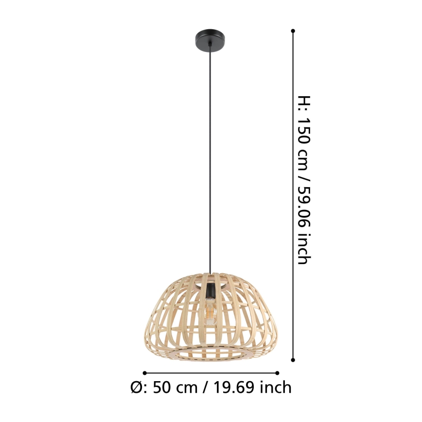 Eglo - Pakabinamas sietynas 1xE27/40W/230V diametras 50 cm bambukas