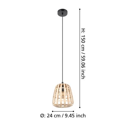 Eglo - Pakabinamas sietynas 1xE27/40W/230V diametras 24 cm bambukas